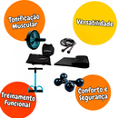 Kit Funcional Completo C/ 6 Itens :- Par caneleira de 3kg +Par halter de 1kg + colchonete + Roda + Extensor + Corda