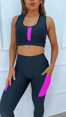 Conjunto para Academia Feminino Fitness Top e Calça com Bolso Legging