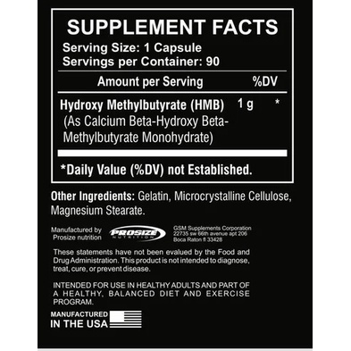 Hmb 1500mg Pro Size Nutrition Importado + Massa e Melhora no Treino