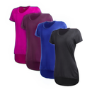Kit 4 Camisetas Femininas Dry Fit Poliéster Tapa Bumbum Proteção UV