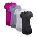 Kit 4 Camisetas Femininas Dry Fit Poliéster Tapa Bumbum Proteção UV
