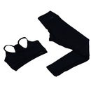 Conjunto Fitness Top + Legging Canelado com Bolso