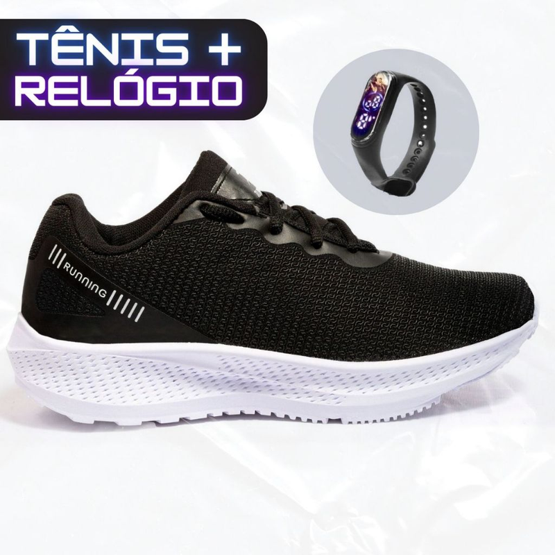 Tênis para Academia/Corrida + Relógio MI GRÁTIS! Estilo e Qualidade – Clique Hoje!