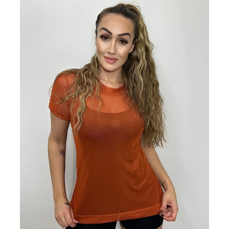 Blusa Feminina de Tule Transparente