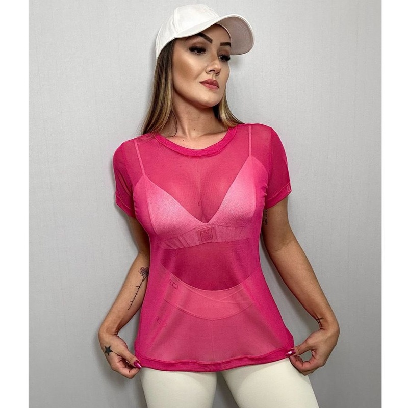 Blusa Feminina de Tule Transparente