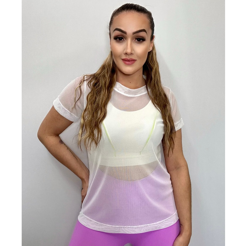 Blusa Feminina de Tule Transparente