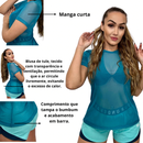 Blusa Feminina De Tule Transparente Academia Fitness Fitness Camisão