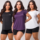 Kit 3 Camisetas Academia Feminina Dry Fit