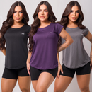 Kit 3 Camisetas Academia Feminina Dry Fit