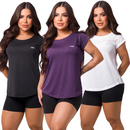 Kit 3 Camiseta Academia Feminina Dry Fit Treino Blusa Caminhada Treino Musculação