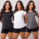 Kit 3 Camisetas Academia Feminina Dry Fit