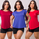Kit 3 Camisetas Academia Feminina Dry Fit