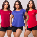 Kit 3 Camisetas Academia Feminina Dry Fit