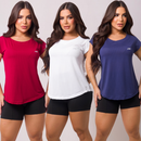 Kit 3 Camisetas Academia Feminina Dry Fit