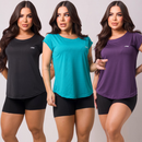 Kit 3 Camisetas Academia Feminina Dry Fit