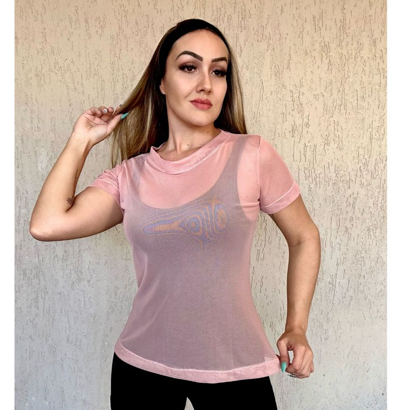 Blusa Feminina de Tule Transparente