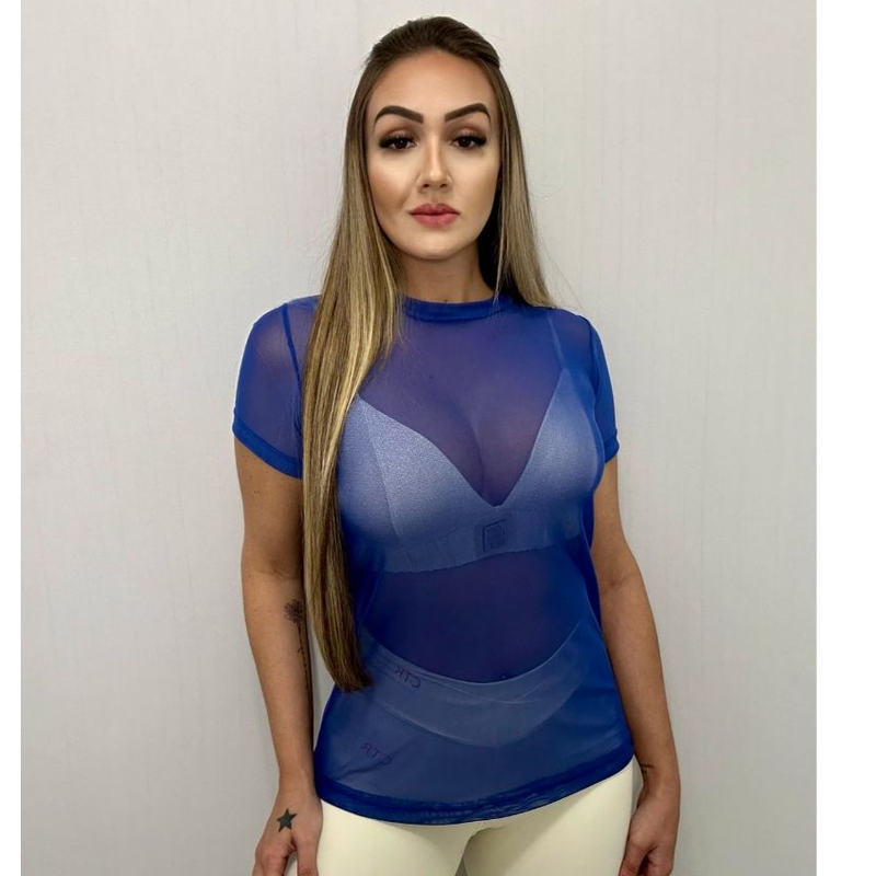 Blusa Feminina de Tule Transparente