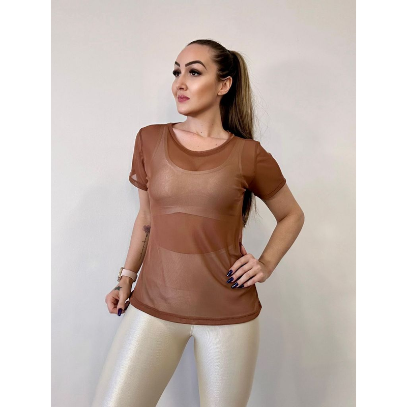 Blusa Feminina de Tule Transparente