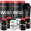 Kit 2x Waxy Whey 900g + 2x BCAA + 2x Creatina 100g + 2x Glutamina 100g + Coqueteleira - Bodybuilders