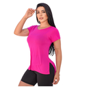 Blusa Dry Fit Long Line Feminina Tampa Bumbum Para Academia Fitness Poliamida
