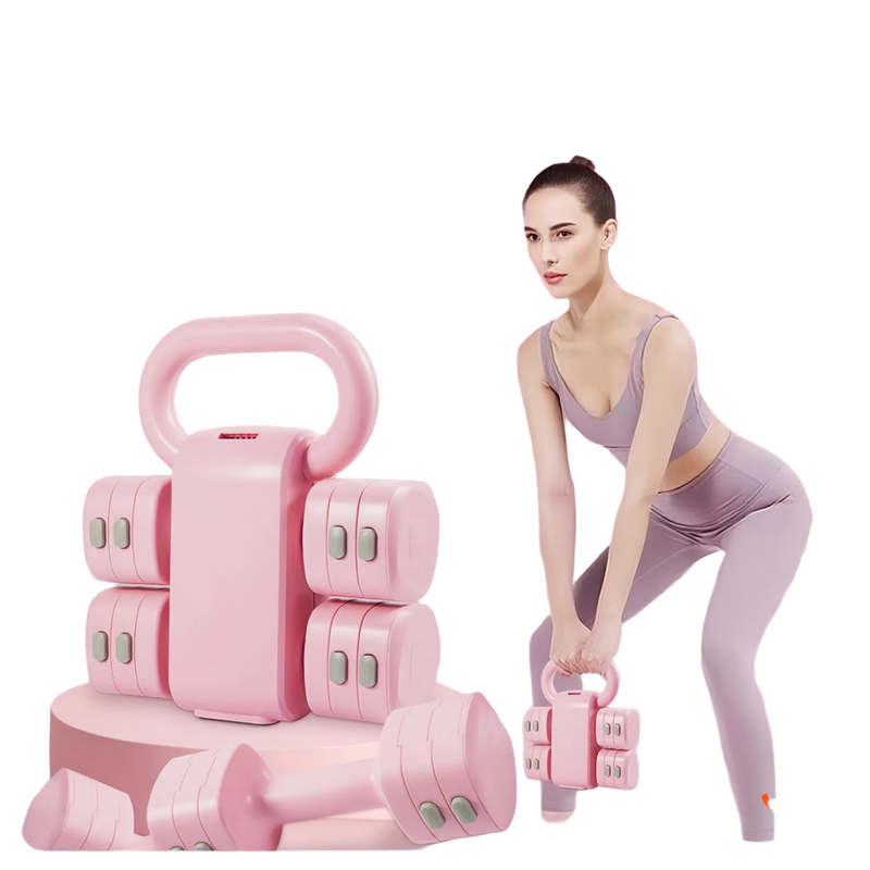 JOYFOX Alteres musculação Kit Halteres 3 Em 1 Musculação Até 5.5kg Ajustável Kettlebell Barra Anilha