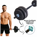 Conjunto De Halter Kit Peso Emborrachado 30kg Musculação