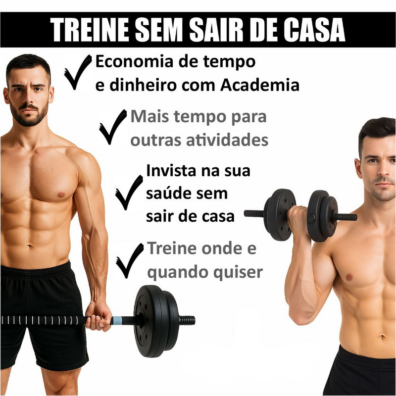 Conjunto De Halter Kit Peso Emborrachado 30kg Musculação