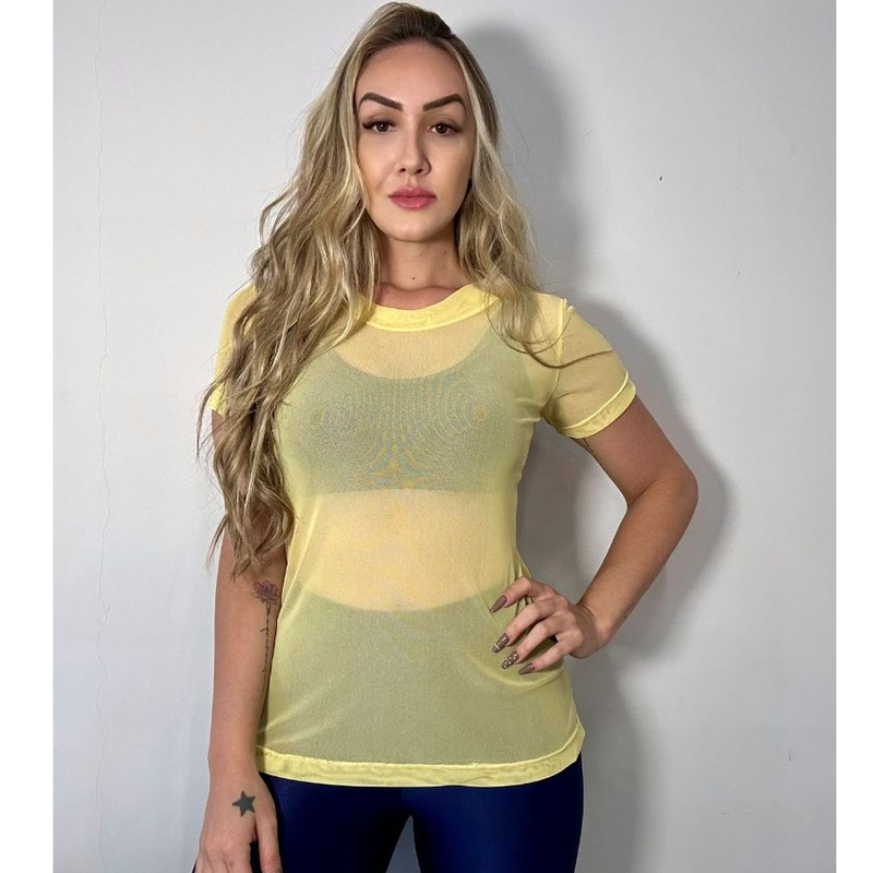 Blusa Feminina de Tule Transparente