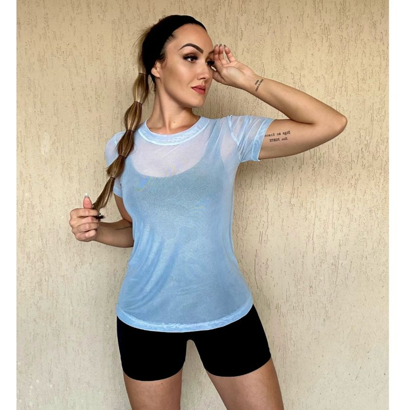 Blusa Feminina de Tule Transparente