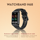 Relógio Inteligente H68 30 Dias Bateria Bluetooth IP68 Tela HD, Oxímetro | Relógio Smartwatch Esportivo Android/iOS